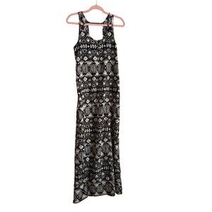 Ecote Black White Geometric Maxi Dress Women’s Small